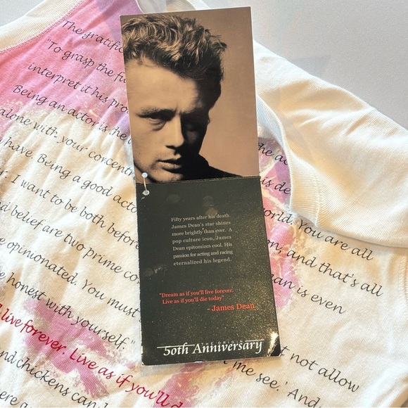 JAMES DEAN‎ 50th Anniversary White & Pink Sleeveless Shirt Y2K 2004 NWT Small - Picture 9 of 12